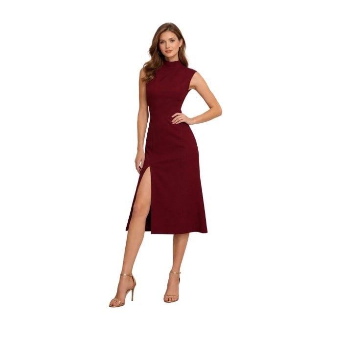 CHILIA 81459 KADIN ELBİSE  BORDO