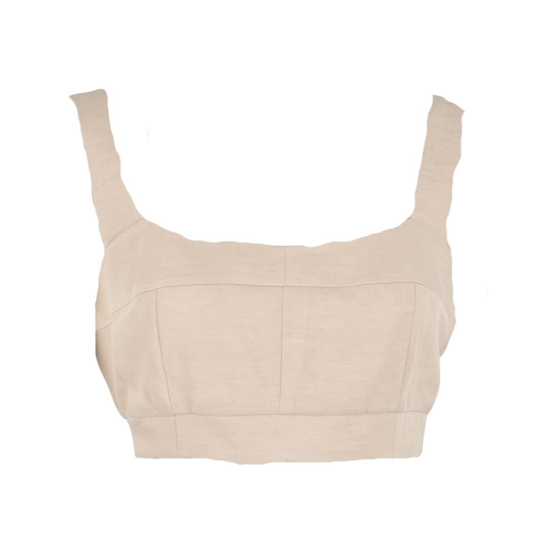 CHILIA 30160 KADIN CROP  BEJ