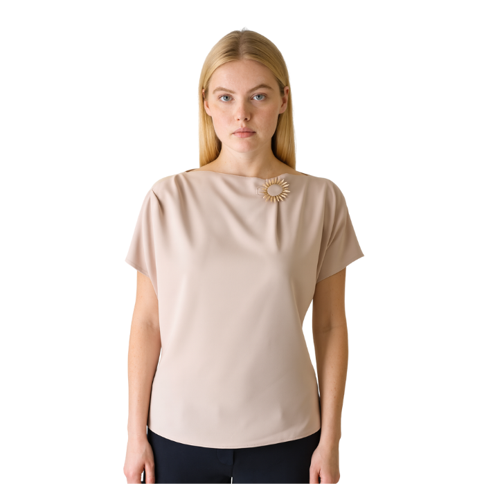 CHILIA 30354 KADIN BLUZ  BEJ