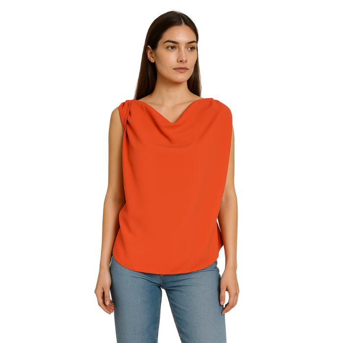 CHILIA 30498 KADIN BLUZ  MERCAN