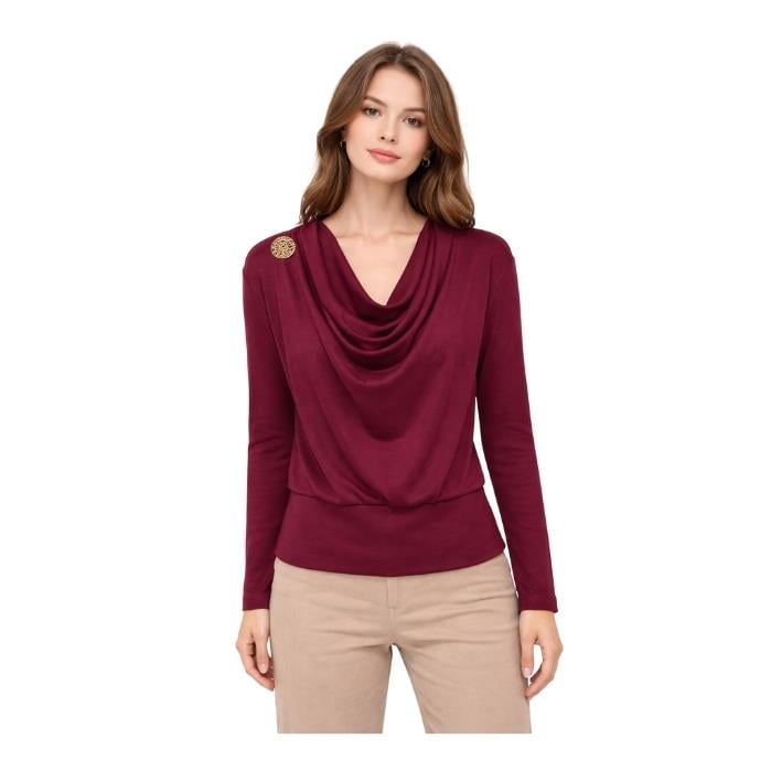 CHILIA 70843 KADIN BLUZ  BORDO