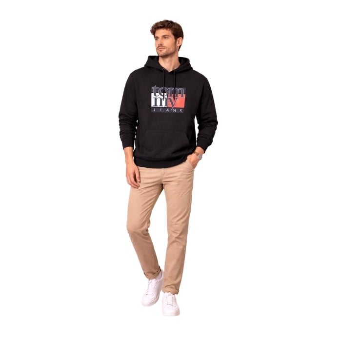 TOMMY JEANS DM0DM22092 ERKEK SWEATSHIRT  SİYAH