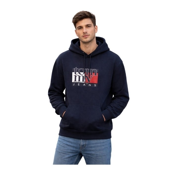 TOMMY JEANS DM0DM22092 ERKEK SWEATSHIRT  MAVİ
