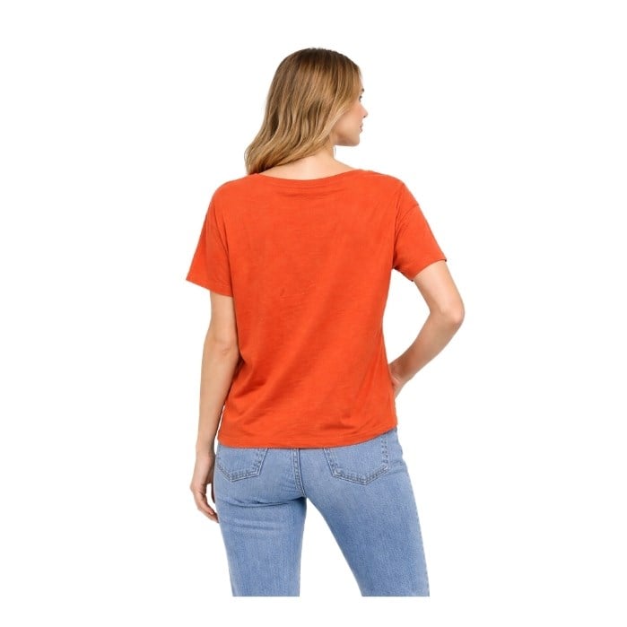 TOMMY HILFIGER WW0WW43901 KADIN T-SHIRT  ORANJ