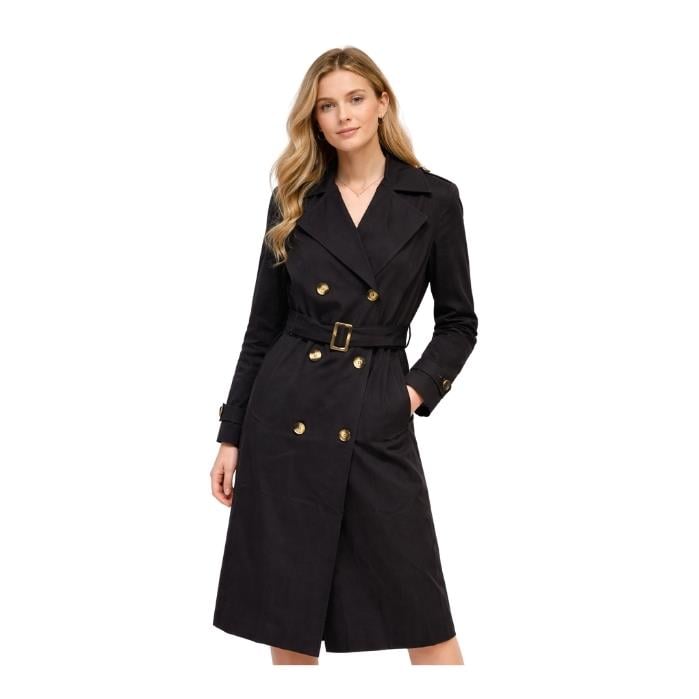 CARINO 7005 KADIN TRENÇKOT  SİYAH