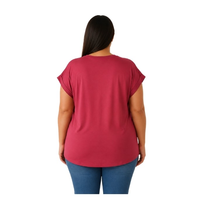 DESEN 22706 KADIN BÜYÜK BEDEN BLUZ  BORDO