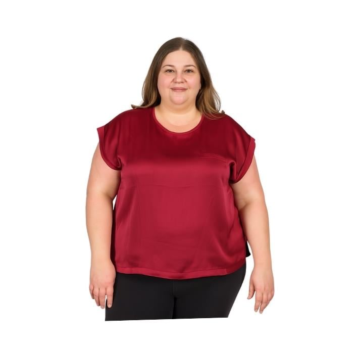 DESEN 22707 KADIN BÜYÜK BEDEN BLUZ  BORDO