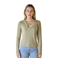 GUESS W5RP12KAQL2 KADIN BLUZ  HAKİ