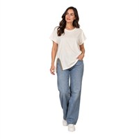 NOCTURNE 70089 KADIN T-SHIRT  EKRU