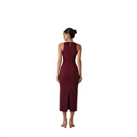 DILVIN 91099 KADIN ELBİSE  BORDO