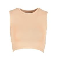 DILVIN 30125 KADIN CROP  BEJ