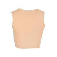 DILVIN 30125 KADIN CROP  BEJ