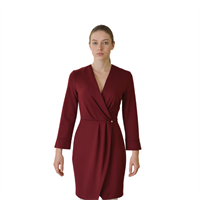 AYHAN 62107 KADIN ELBİSE  BORDO