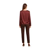 EKOL 03027 KADIN BLUZ  BORDO
