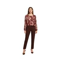 EKOL 03041 KADIN BLUZ  BORDO