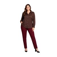 EKOL 03545 KADIN BLUZ  KAHVE