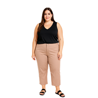 SEVDA 410-58 KADIN BÜYÜK BEDEN KAPRİ  BEJ