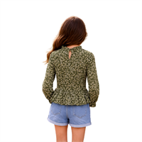 ESCABEL 719-K ÇOCUK BLUZ  ÇİÇEKLİ