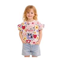 DIVONETTE 4317-2 ÇOCUK T-SHIRT  EKRU-KIRMIZI
