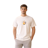 JACK AND JONES 12273162 ERKEK T-SHIRT  EKRU
