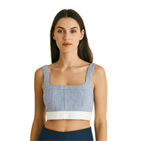 CHILIA 30159 KADIN CROP  GRİ