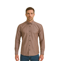 MANCHE 12-7504 ERKEK GÖMLEK  KAHVE