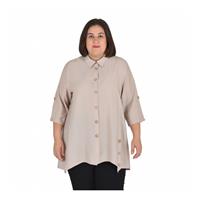 DESEN 23493 KADIN GÖMLEK  VİZON