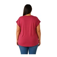 DESEN 22706 KADIN BÜYÜK BEDEN BLUZ  BORDO