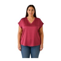 DESEN 22706 KADIN BÜYÜK BEDEN BLUZ  BORDO
