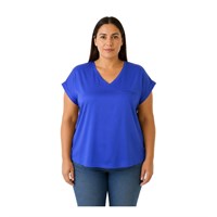 DESEN 22706 KADIN BÜYÜK BEDEN BLUZ  SAKS