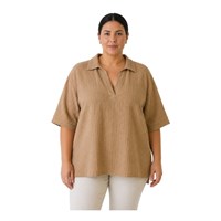 C.C.C DEBİT KADIN BÜYÜK BEDEN BLUZ  CAMEL