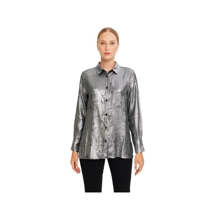 107203035051ONLY 15332559 KADIN GÖMLEK  GÜMÜŞ