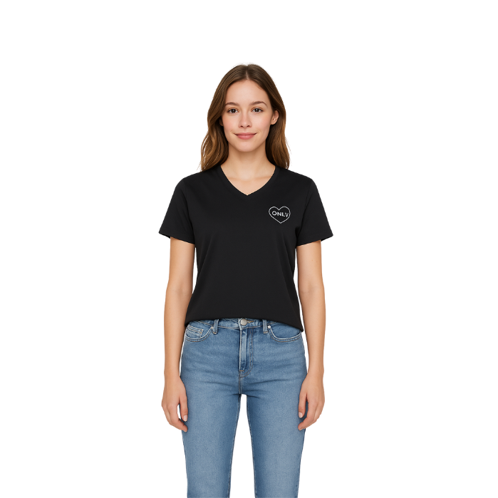 107237091001ONLY 15339251 KADIN T-SHIRT  SİYAH