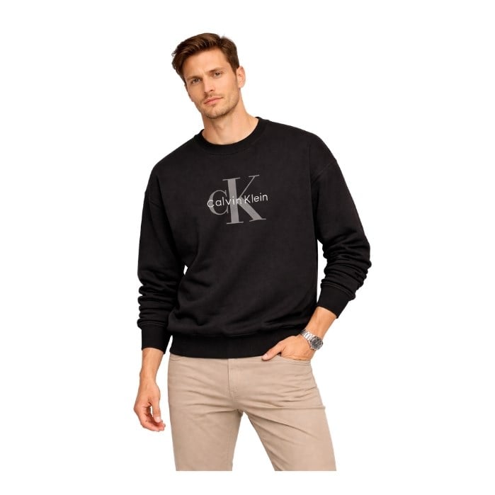 129538090001CALVIN KLEIN LV04RD234G ERKEK SWEATSHIRT  SİYAH