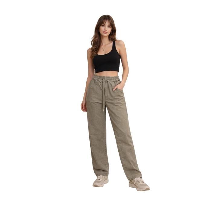 183204522207TWIST TW6250003086 KADIN PANTOLON  KURŞUN