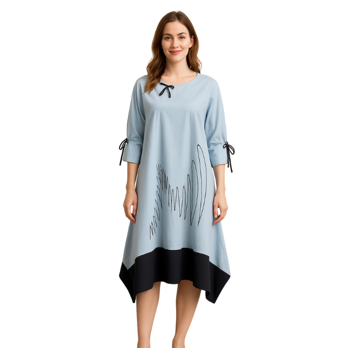 205234434184BIZEFASHION 25SS-BZ2035 KADIN ELBİSE  BUZ MAVİSİ
