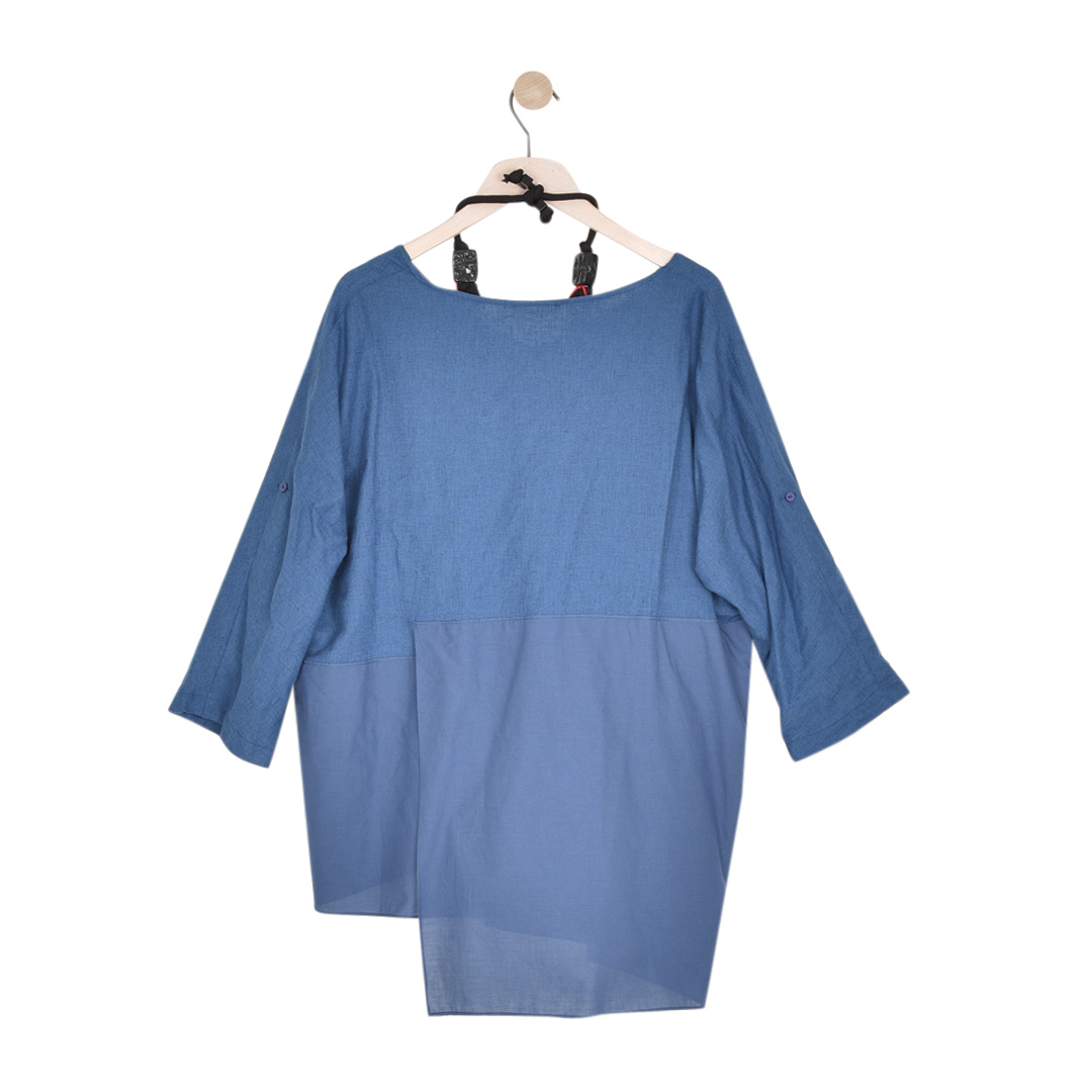 205250116006BIZEFASHION BZEY-033 KADIN BLUZ  LACİVERT