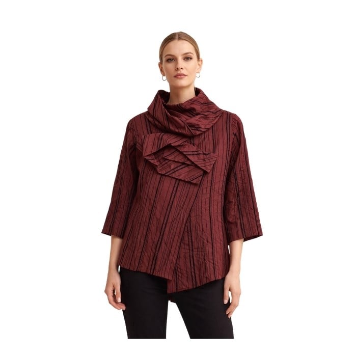 205250173019BIZEFASHION BZ258 KADIN BLUZ  BORDO