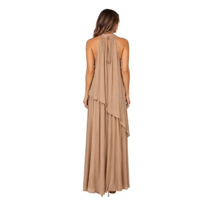 269234024022İTA&LİX PL-W02G0734 KADIN ELBİSE  CAMEL
