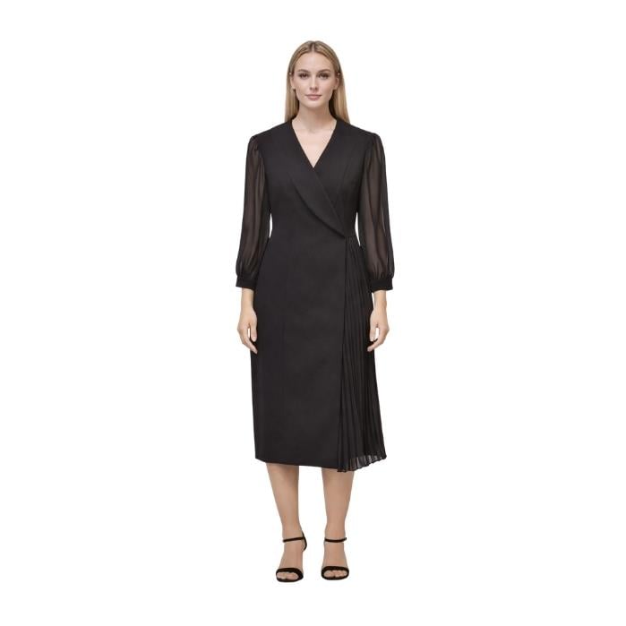 285234156001EKOL 04039 KADIN ELBİSE  SİYAH