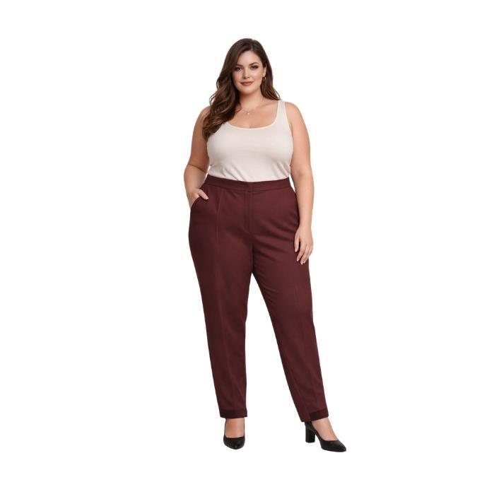 285904105019EKOL 05531 KADIN PANTOLON  BORDO