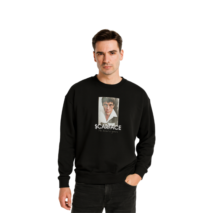 355738578001TONY MONTANA SW-1031 ERKEK SWEATSHIRT  SİYAH