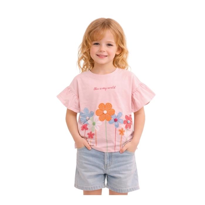 489437603067DIVONETTE 4301-2 ÇOCUK T-SHIRT  PUDRA