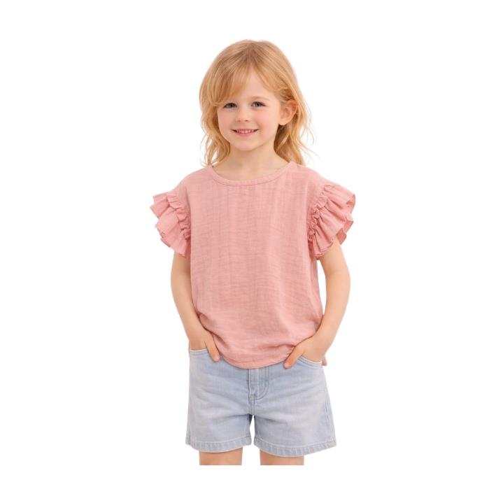 489437645067DIVONETTE 4225-2 ÇOCUK T-SHIRT  PUDRA