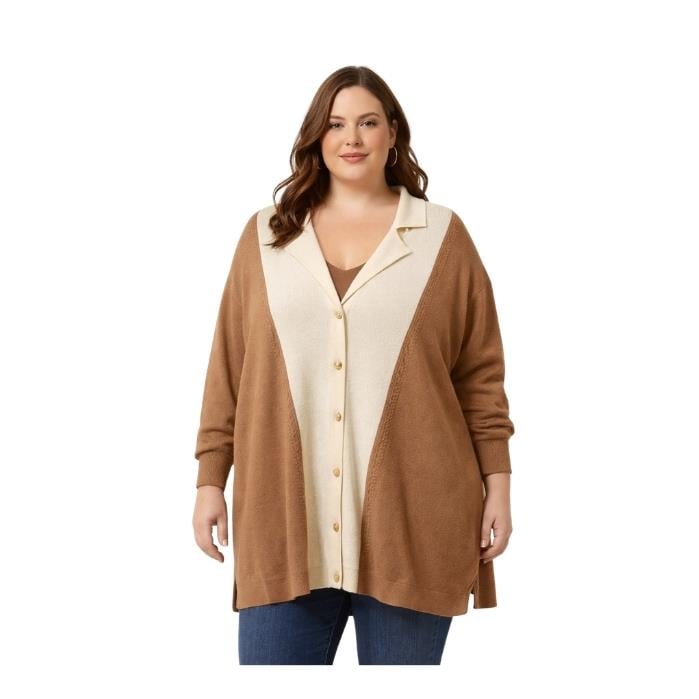 527956024022TWOMAİL K5THI25051 KADIN HIRKA  CAMEL