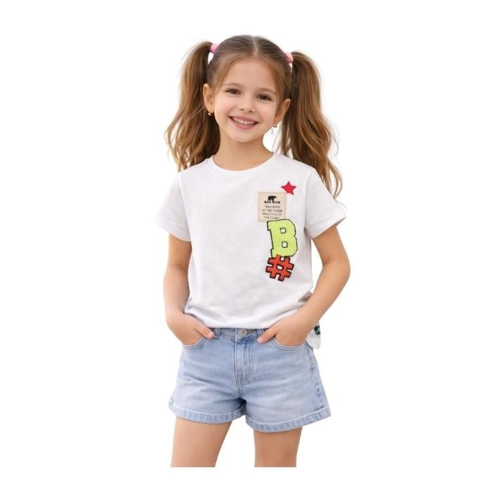 531437008487BAD BEAR 25.06.07.010 ÇOCUK T-SHIRT  KIRIK BEYAZ
