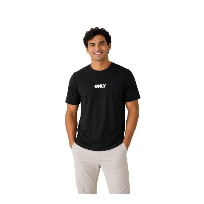 545537049001ONLY & SONS 22034497 ERKEK T-SHIRT  SİYAH