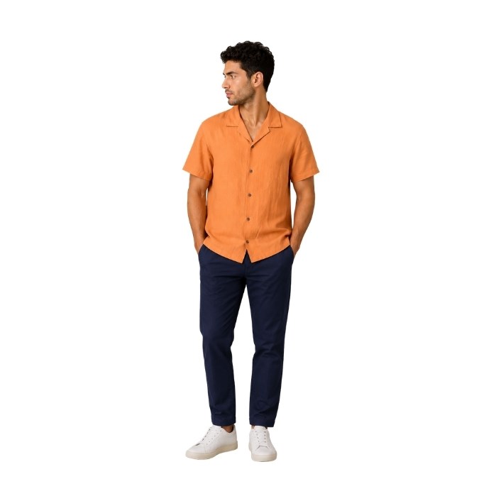 546503124068JACK AND JONES 12251027 ERKEK GÖMLEK  ŞEFTALİ