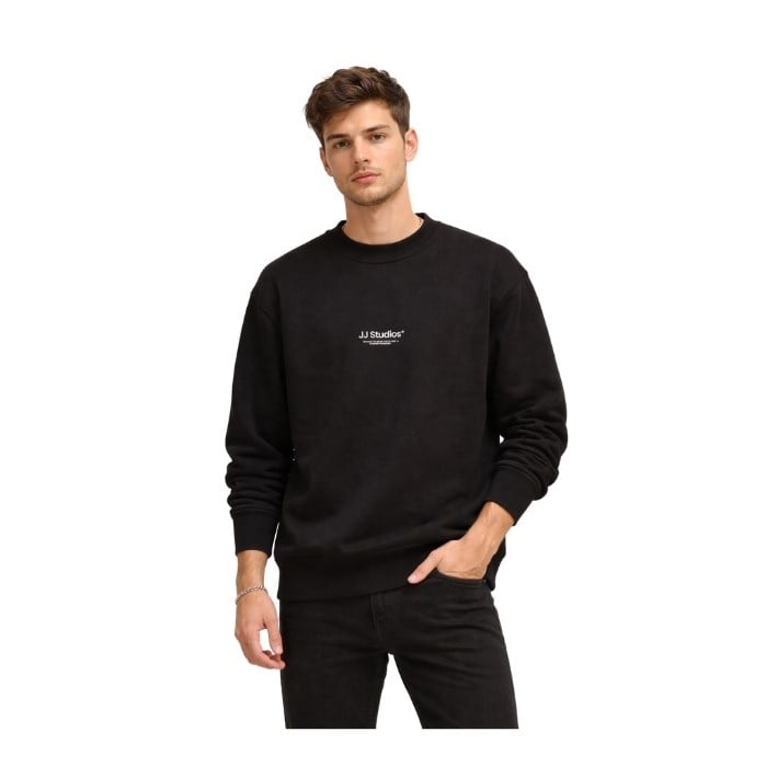 546538376001JACK AND JONES 12278791 ERKEK SWEATSHIRT  SİYAH