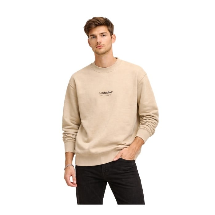 546538376014JACK AND JONES 12278791 ERKEK SWEATSHIRT  BEJ